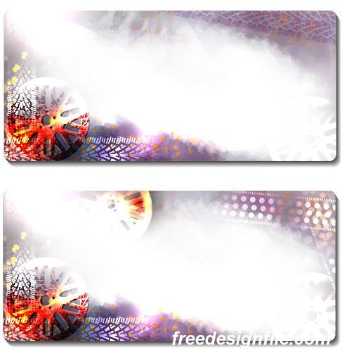 Blurs tire printed banner vector