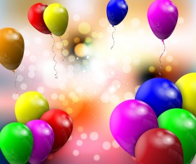 Bokeh background with colorful balloon vector