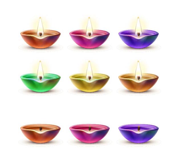 Bowl shape candle vector material