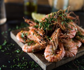 Braised prawns Stock Photo