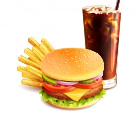 Burger and fries vector