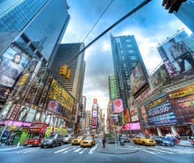 Bustling city streets Stock Photo