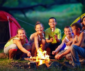Camping for kids Stock Photo