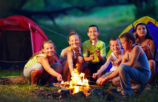 Camping for kids Stock Photo