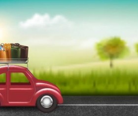 Car travel with blurs background vector