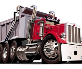 Cartoon dump truck vector 01