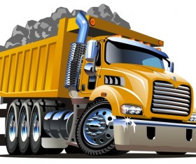 Cartoon dump truck vector 02