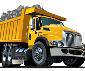 Cartoon dump truck vector 03
