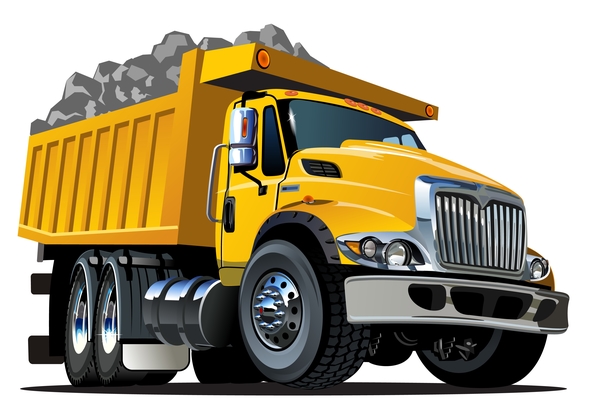 Cartoon dump truck vector 03