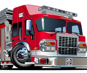 Cartoon fire truck vector 01