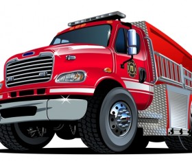 Cartoon fire truck vector 03