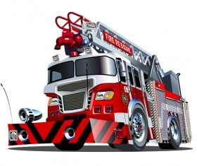 Cartoon fire truck vector 05