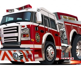 Cartoon fire truck vector 06