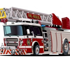 Cartoon fire truck vector 07
