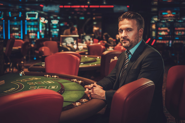 Casino man Stock Photo