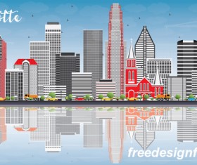 Charlotte city landscape vectors