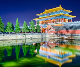 Chinese Palace Museum Night Stock Photo