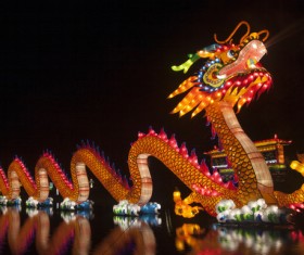 Chinese dragon light Stock Photo