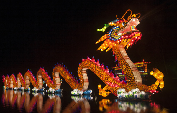 Chinese dragon light Stock Photo