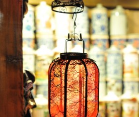 Chinese wind lanterns close-up Stock Photo