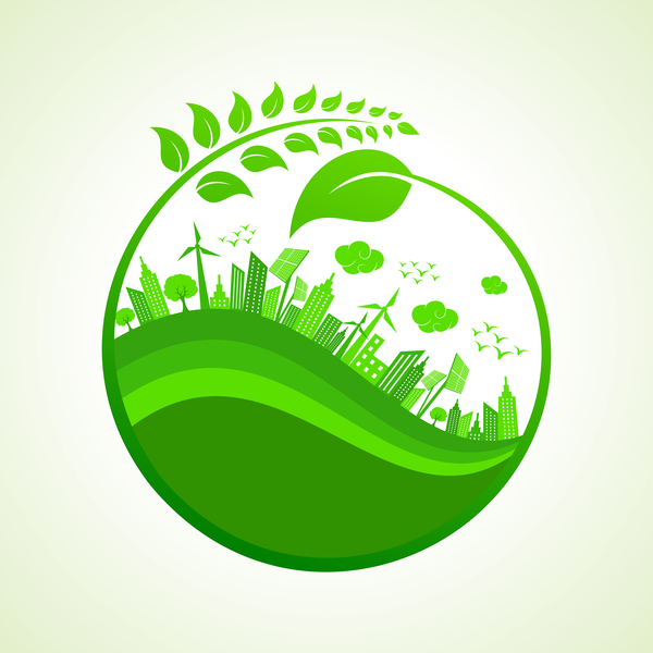 City environment Eco design vector