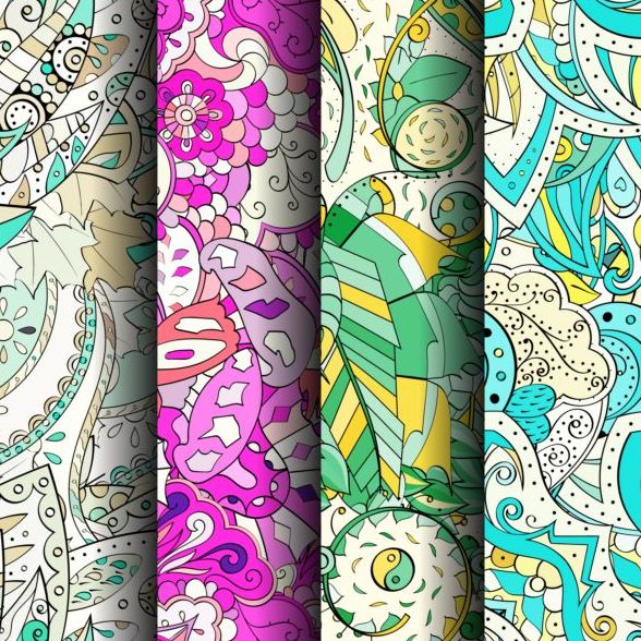 Classical colored pattern seamless vectors 14