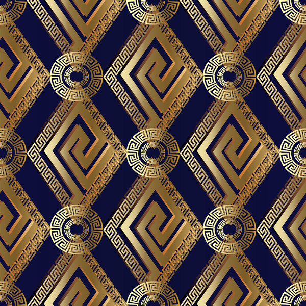 Classical golden seamless pattern vectors 01