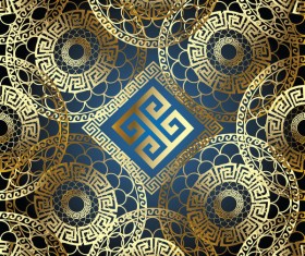 Classical golden seamless pattern vectors 08