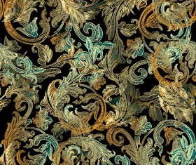 Classical golden seamless pattern vectors 09