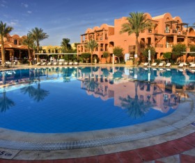 Clear swimming pool Stock Photo