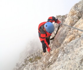 Climb the mountain Stock Photo