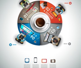 Coffee infographics creative design vector 03