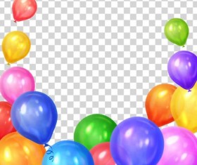 Colored balloon birthday illustration vector 01