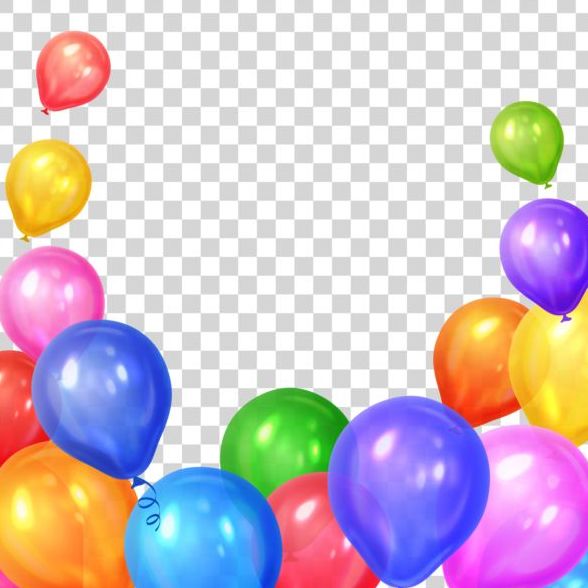 Colored balloon birthday illustration vector 01