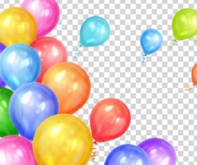 Colored balloon birthday illustration vector 02