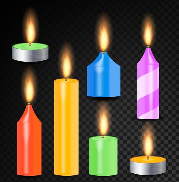 Colored candle vector material