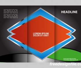 Colored flyer with brochure and book vector 01