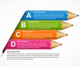 Colored pencil with business infographic vector 11