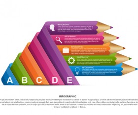 Colored pencil with business infographic vector 13