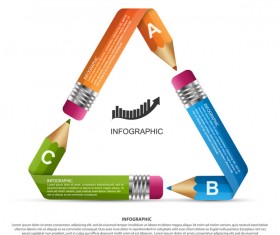 Colored pencil with business infographic vector 14