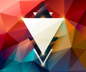Colored polygon with abstract background vector