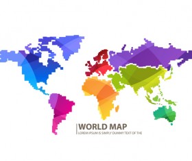 Vector colored world maps template 03 free download