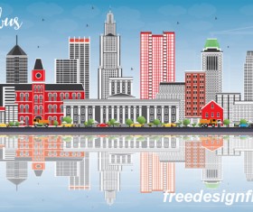 Columbus city landscape vectors