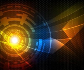 Concept tech background with light vector