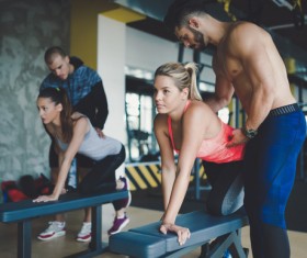 Correct fitness action Stock Photo