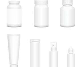 Cosmetic bottles backage set vector 01