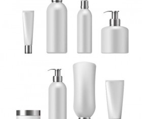 Cosmetic bottles backage set vector 02