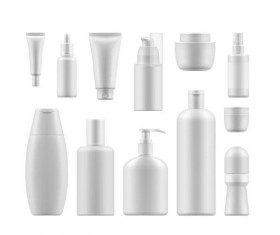 Cosmetic bottles backage set vector 03