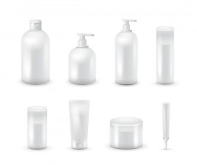 Cosmetic bottles backage set vector 04