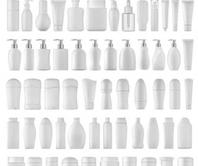 Cosmetic bottles backage set vector 05